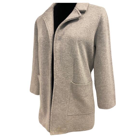 J Crew Sophie Open Front Gray Classic Wool-Blend Sweater Blazer Size S - Picture 5 of 8